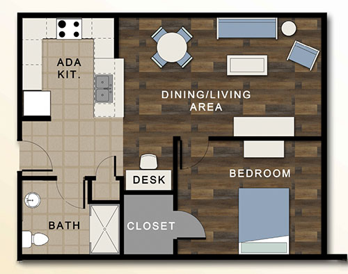 Floor plan of a typical Antoine Court apartment