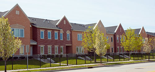 Campau Commons Apartments, rowhouses along Franklin Street SW