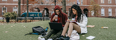college students studying together