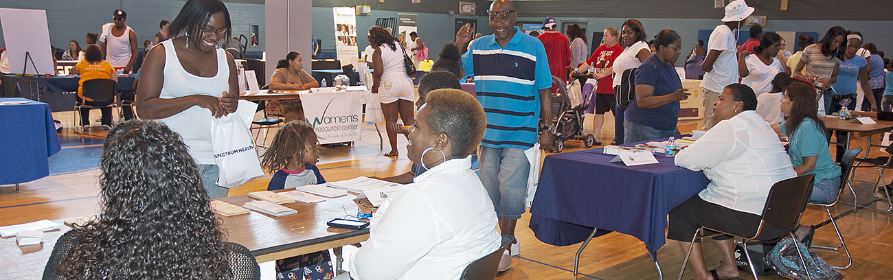 GRHC residents and community service organizations at a Resource Fair