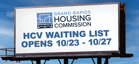 billboard with HCV waiting list opens 10/23-10/27