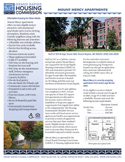Fact sheet for Mount Mercy Apartments