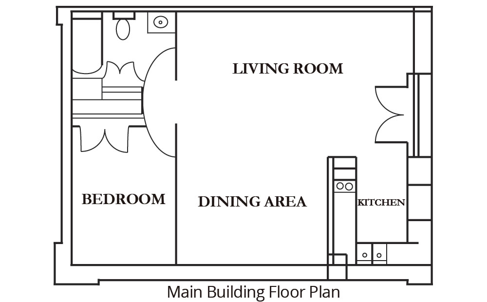 Floor plan of a typical apartment in the Sheldon Apartments multi-unit building